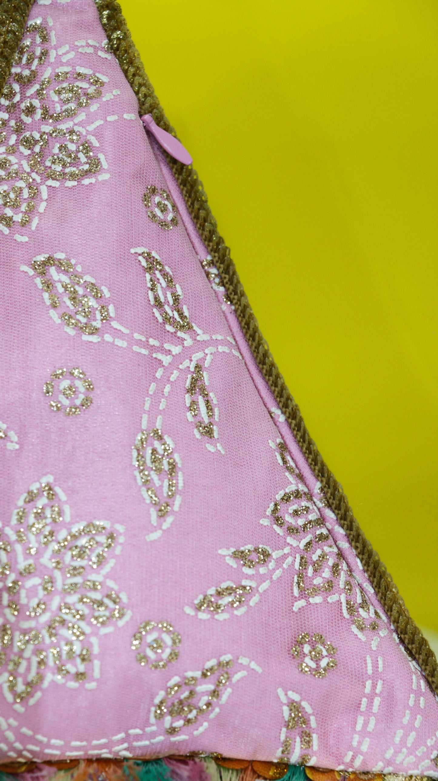 Pink Tetrahedron Potli Bag