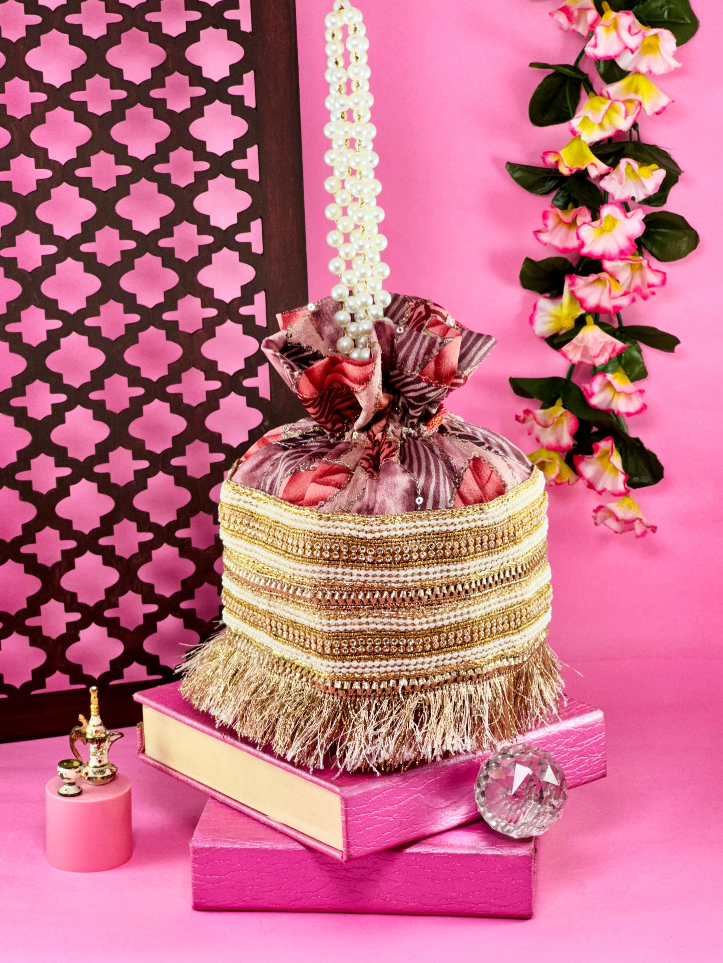 Hibiscus Hues Potli Bag