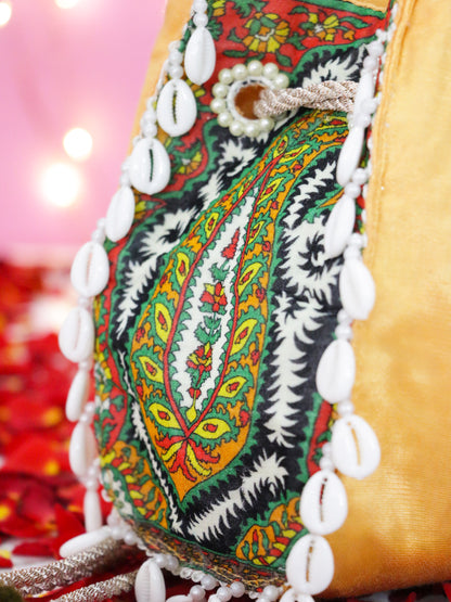 Yellow Seashell Potli Bag