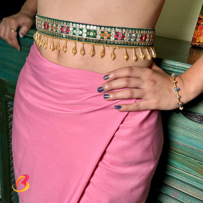 Ornate Blossom Beaded Belt