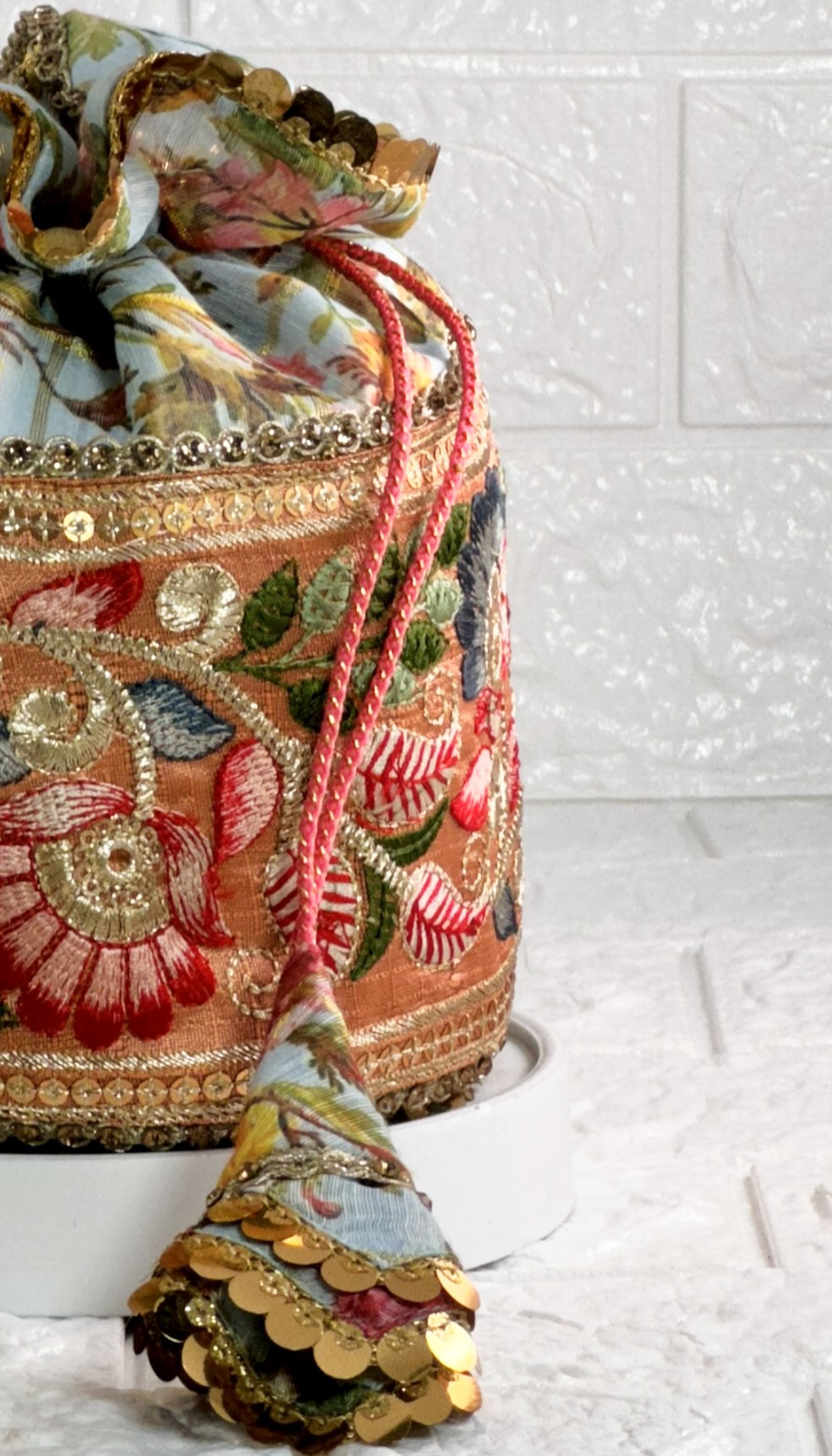 Floral Charm Potli Bag
