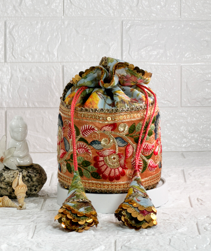 Floral Charm Potli Bag