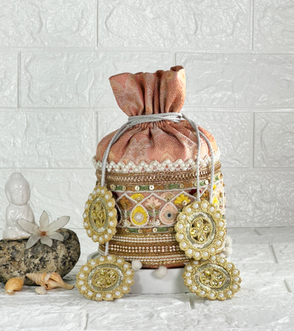 Glimmering Blossom Potli Bag