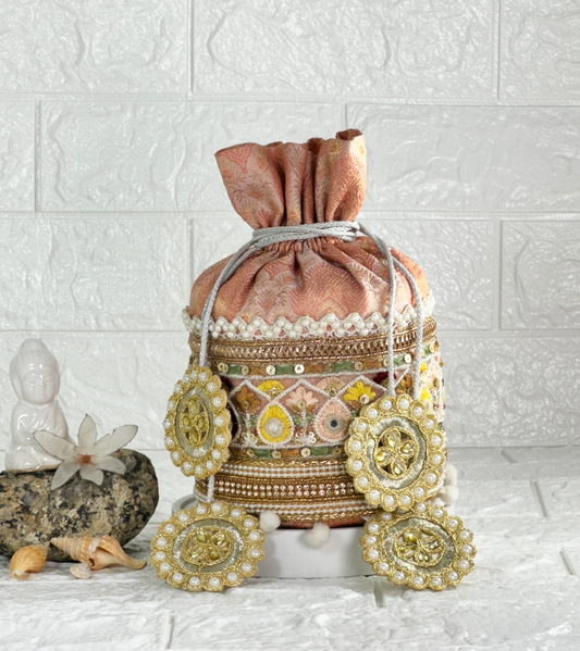 Glimmering Blossom Potli Bag