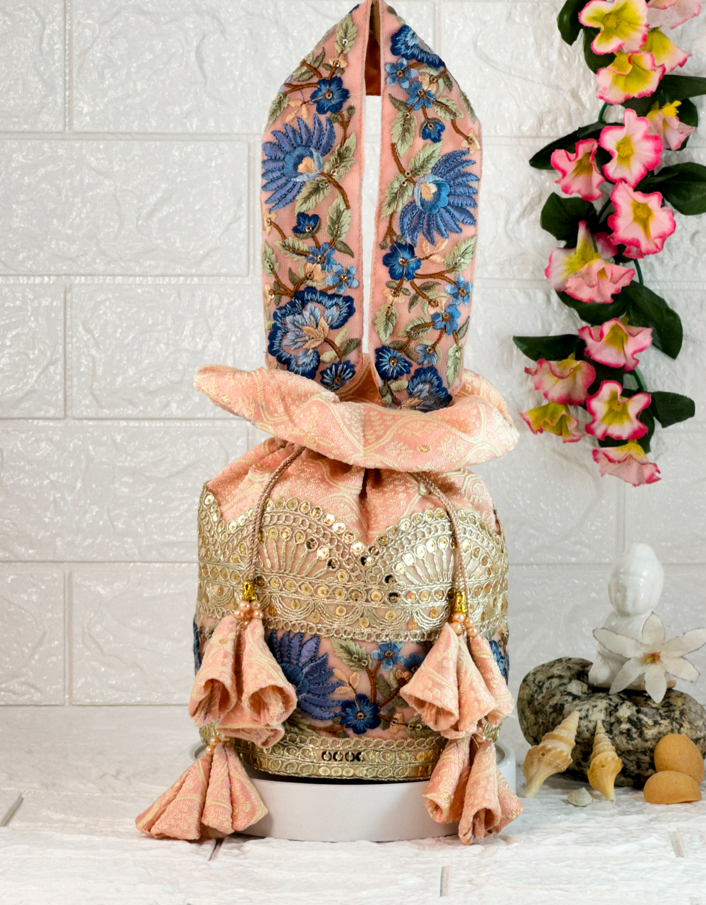 Flamingo Paradise Potli Bag