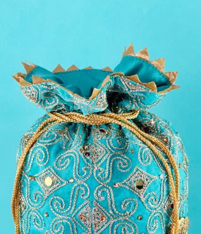 Majestic Azure Potli Bag