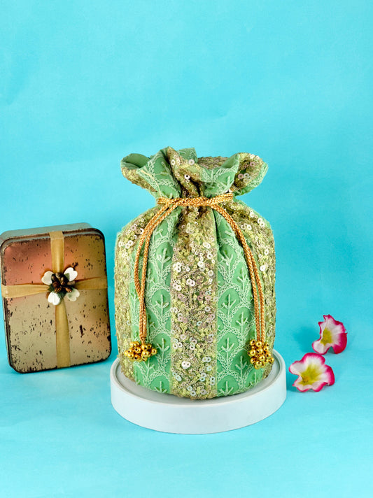 Opulent Olive Potli Bag