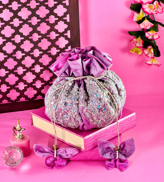 Lilac Rose Potli Bag