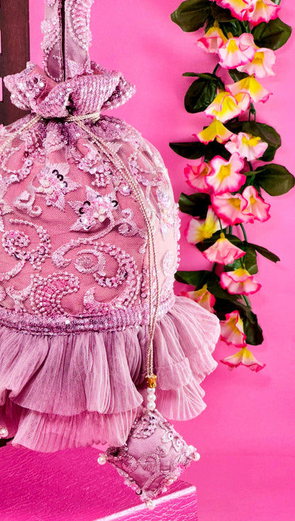 Pink Peony Potli Bag