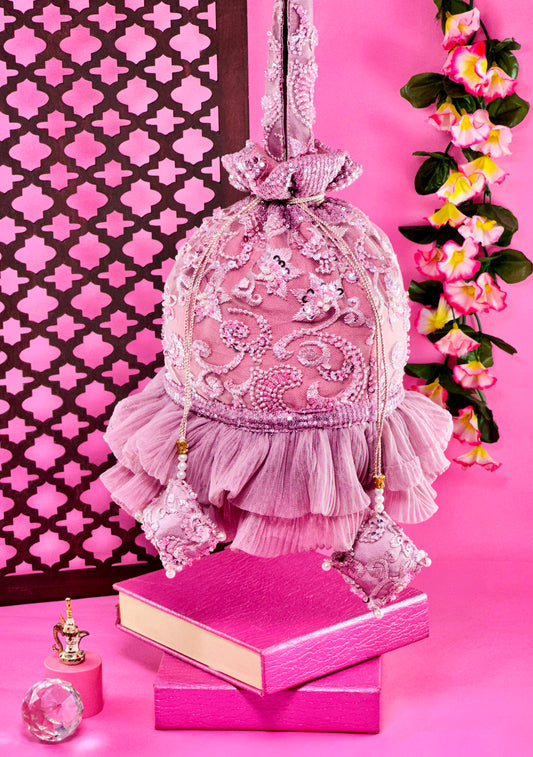 Pink Peony Potli Bag