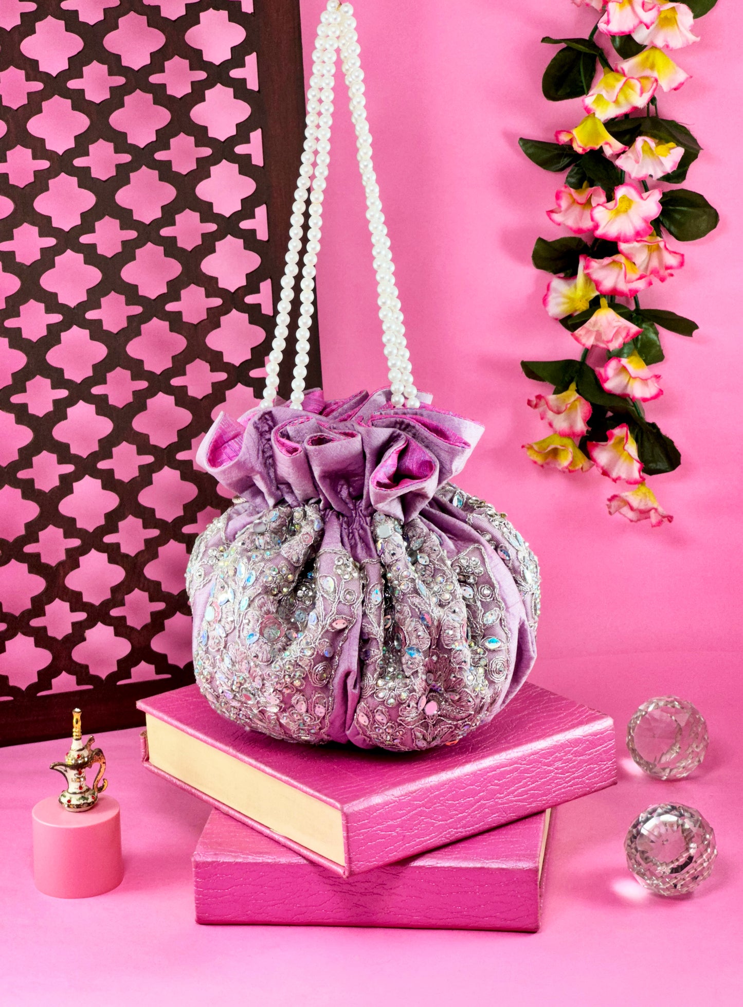 Lilac Rose Potli Bag