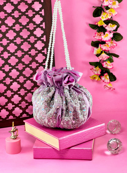 Lilac Rose Potli Bag