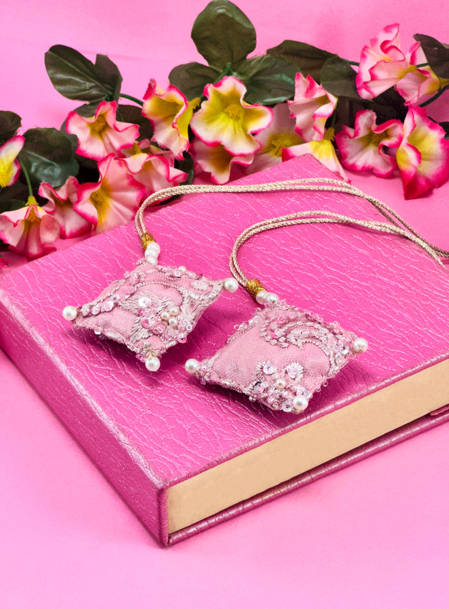 Pink Peony Potli Bag
