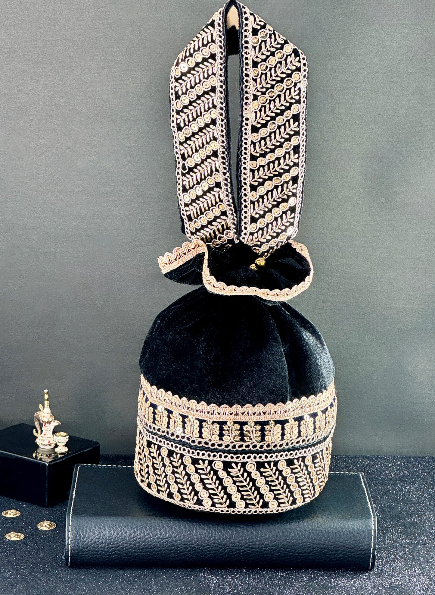 Gilded Shadow Potli Bag