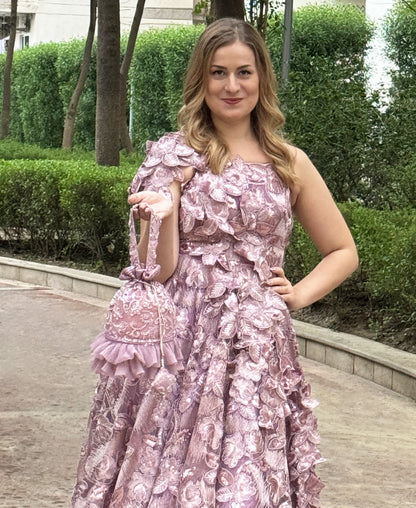 Pink Peony Potli Bag
