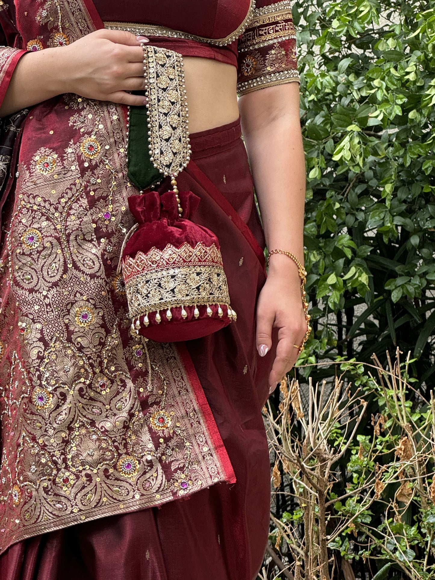 Carnelian Charm Potli Bag